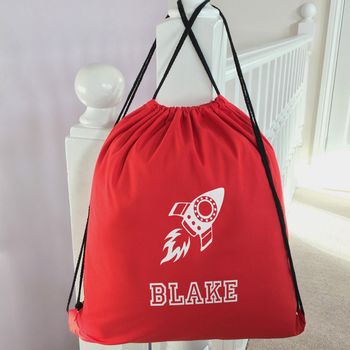 Personalised Rocket Child's Pe Cotton Bag, 6 of 6