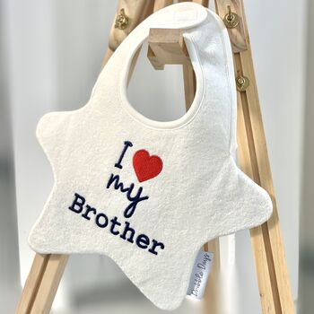 'I Love My' Embroidered Baby Bib, 4 of 7