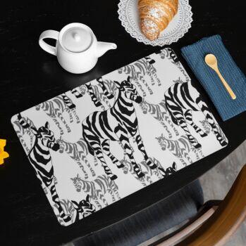 Placemats Featuring Black And White Zebra, 2 of 2