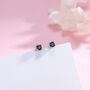 Brilliant Cut Black Cz Stud Earrings In Sterling Silver, thumbnail 9 of 12