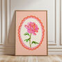 Peony Floral Art Print Pink, thumbnail 4 of 5