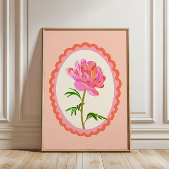 Peony Floral Art Print Pink, 4 of 5