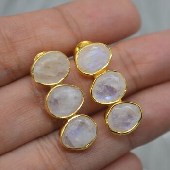 Rainbow Moonstone Earrings: June Birthstone Drop, 5 of 8