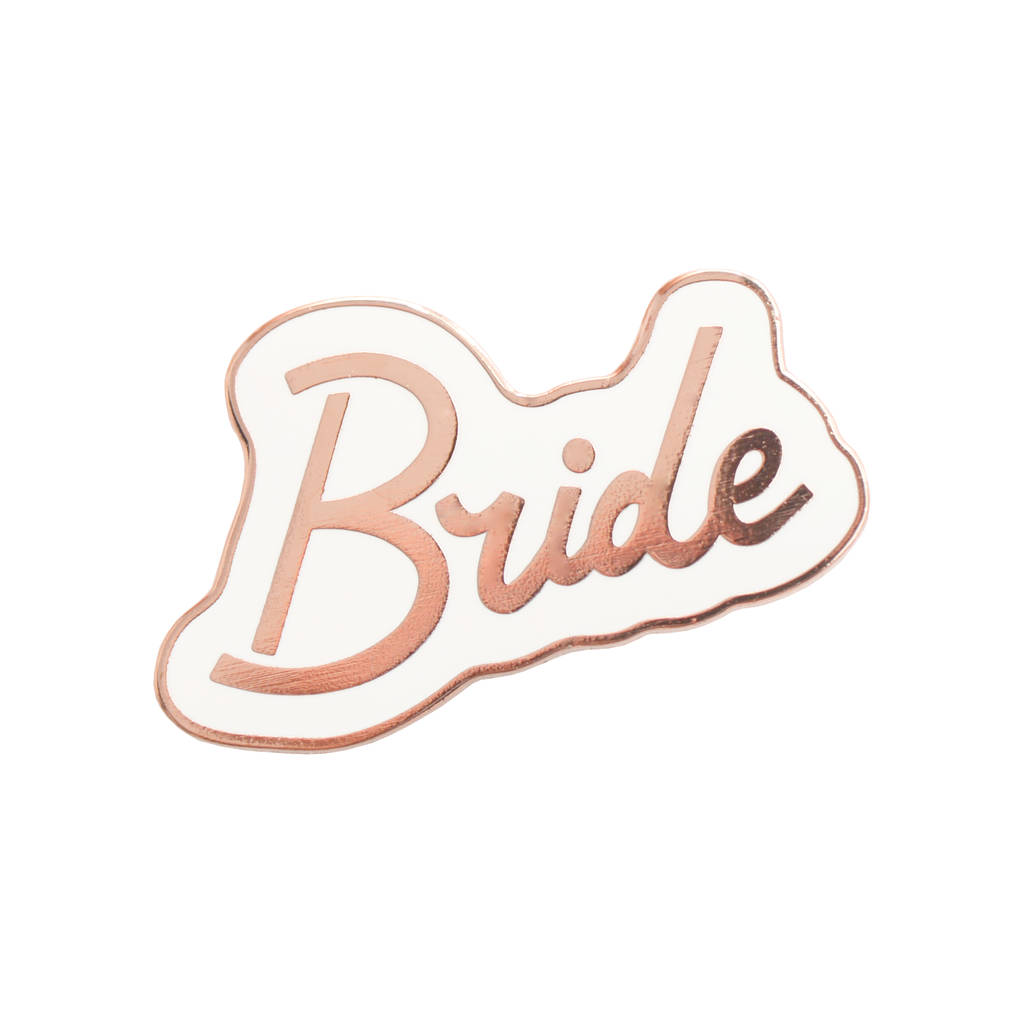 'Bride' Enamel Pin By Alphabet Bags | notonthehighstreet.com