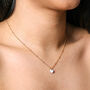 Blue Enamel Heart Pendant Necklace In Gold, thumbnail 1 of 4