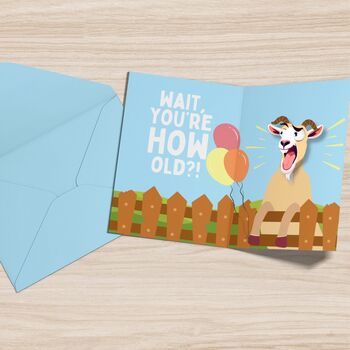 How Old! Screaming And Shaking Funny Birthday 3D Goat Sound Card, 8 of 11