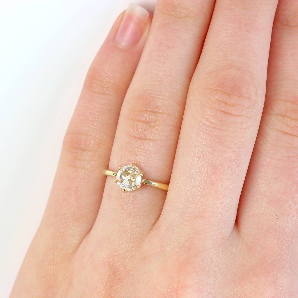 Rose Cut Diamond Engagement Ring  By Lilia Nash Jewellery 