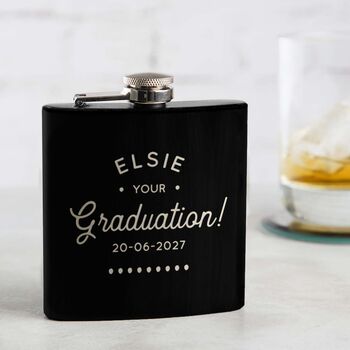 Personalised Hipflask Graduation Gift For Son, 6 of 12