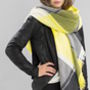 Mustard To Charcoal Checked Blanket Scarf, thumbnail 2 of 4