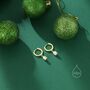 Sterling Silver Dangling Opal Droplet Hoop Earrings, thumbnail 4 of 12