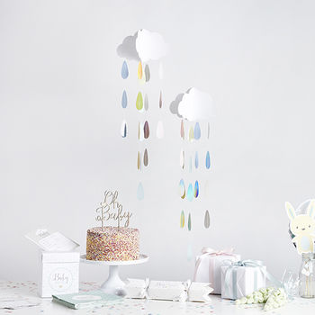Baby Shower Hanging Cloud And Droplets Party Decoration, 2 of 3