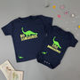 Little And Big Sibling Dinosaur T Shirts, thumbnail 1 of 5