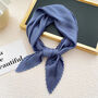 Solid Blue Silk Scarf Pleated Style, thumbnail 3 of 5