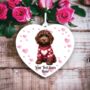 Personalised Chocolate Cockapoo Dog Love Decoration, thumbnail 2 of 2