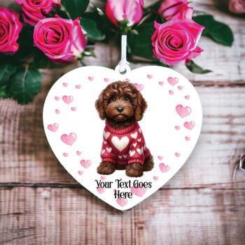 Personalised Chocolate Cockapoo Dog Love Decoration, 2 of 2
