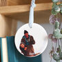 Personalised Photo Round Ceramic Hanging Decoration, thumbnail 1 of 5