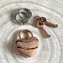 Personalised Rose Gold Heart Padlock Wedding Invite, thumbnail 1 of 7