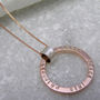 9ct Rose Gold Family Names Circle Necklace, thumbnail 8 of 8