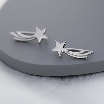 Shooting Star Crawler Earrings In Sterling Silver, 2 of 11