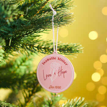 Personalised Birth Flower Christmas Bauble, 2 of 6