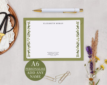 Botanical Personalised Address Note Cards A6 Notecard Set, 2 of 6