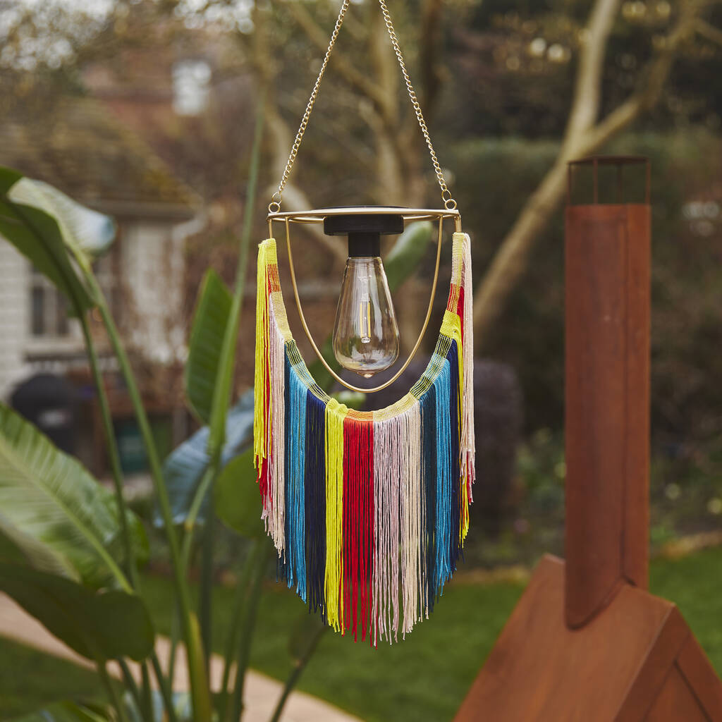Rainbow Fringe Solar Garden Lantern, 1 of 2