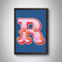 Capital R Letter Bold Carnival Initial Art Print Circus, thumbnail 1 of 4