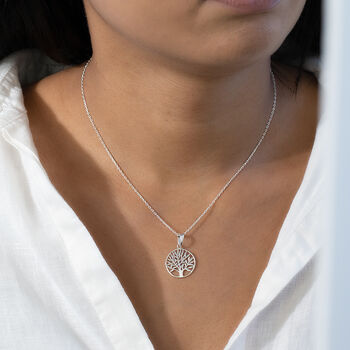 Sterling Silver Tree Of Life Round Necklace, 3 of 9