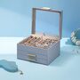 Three Layer Jewellery Organiser Box Case With Drawers, thumbnail 1 of 12