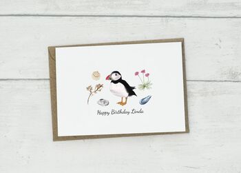 Personalised Puffin Greetings Card, 2 of 4