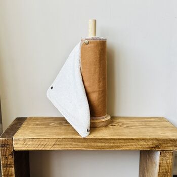 Reusable Kitchen Roll With Wooden Holder, 3 of 3