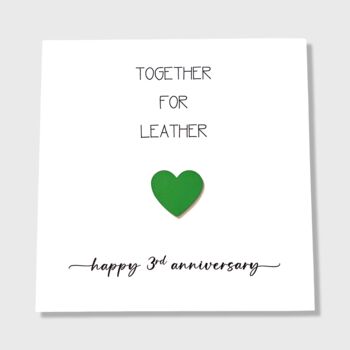 Together For Leather 3rd Anniversary Card Leather Heart, 7 of 8