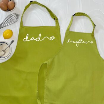 Dad And Daughter Heart Apron Set, 4 of 9