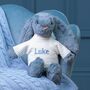Personalised Dusky Blue Bashful Bunny Soft Toy, thumbnail 1 of 4