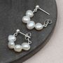 Silver Pearl Hoop Beaded Earrings, thumbnail 1 of 5