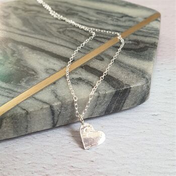 Tiny Heart Hammered Silver Necklace, 2 of 4