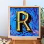 Reverse Glass Gold Marbled Letter 'R' In 23ct Gold, thumbnail 2 of 3