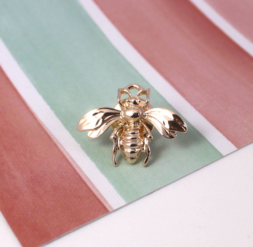 Rose Gold Bee Brooch Pin By Lucy Loves Neko | notonthehighstreet.com