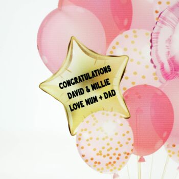 Personalised New Baby Girl Balloon Card, 3 of 7