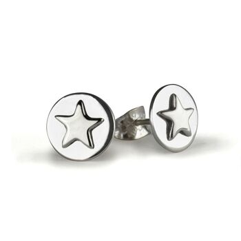 Star Stud Earrings With Silver Rose Or Gold Colour Star, 2 of 5