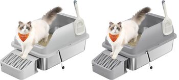 Stainless Steel Cat Litter Tray High Sided, 6 of 6