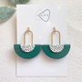 Ronke Forest And White Polymer Clay Earrings, thumbnail 5 of 6