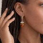 Large Sterling Silver Baltic Amber Acorn Drop Earrings, thumbnail 3 of 6