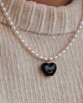 Pearly Autumn Heart Necklace, 2 of 4