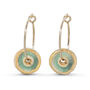 Ceramic, Glass And Gold Emerald Pool Hoop Earrings, thumbnail 2 of 6