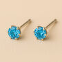 Micro Sterling Silver Aquamarine Stud Earrings, thumbnail 1 of 5