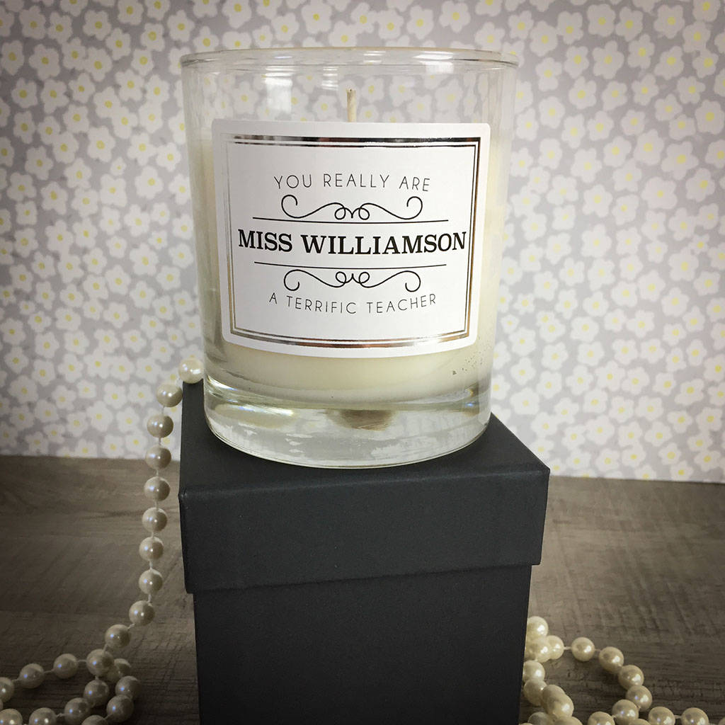 Personalised Teacher Candle By Intervino