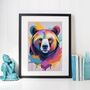 Painterly Wild Bear Portrait Illustration Art Print, thumbnail 4 of 4