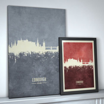 Edinburgh Skyline Print And Box Canvas, 5 of 7