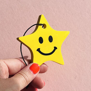 Smiley Star Christmas Tree Decoration, 2 of 6